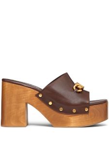 Valentino Garavani mules VLogo Chain à plateforme - Marron