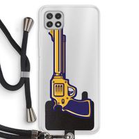 Pew Pew Pew: Samsung Galaxy A22 4G Transparant Hoesje met koord Pew Pew Pew: Samsung Galaxy A22 4G Transparant Hoesje met koord