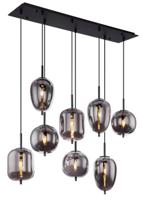 Globo Design hanglamp Blacky zwart 8-lichts 15345-8