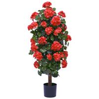 Geranium kolom kunstplant 120cm UV rood