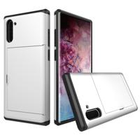 Schokbestendig robuuste Armor beschermhoes met kaartsleuf voor Galaxy Note 10 (wit)