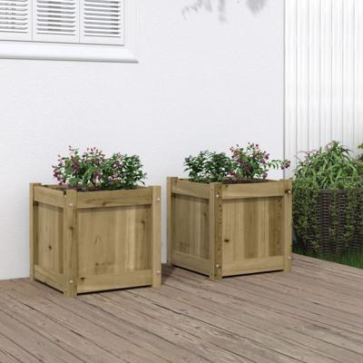 VidaXL Plantenbakken 2 st cm geïmpregneerd hout