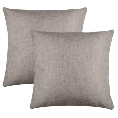 Stof Textile sierkussen Bea - 2x - beige - 50 x 50 cm - bank kussens - polyester