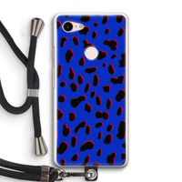 Blue Leopard: Pixel 3 Transparant Hoesje met koord