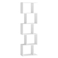 Vrijstaande boekenkast met meerdere niveaus en open opbergruimte, Mat Wit / 5 niveaus (40B cm)