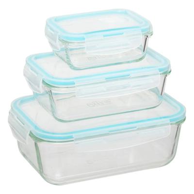 5Five Vershoudbakjes met deksel - glas - set 3x stuks - 330/800/1730 ml