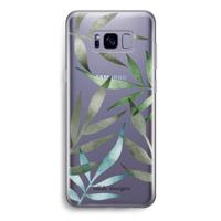 Tropical watercolor leaves: Samsung Galaxy S8 Transparant Hoesje - thumbnail