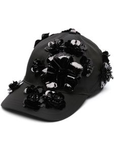 Prada casquette à appliques fleurs - Noir