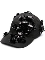 Prada casquette à appliques fleurs - Noir