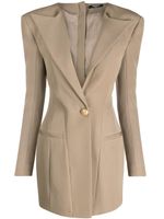 Balmain robe boutonnée à revers crantés - Marron