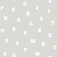Dutch Wallcoverings Joy - Letters - Grijs/Wit