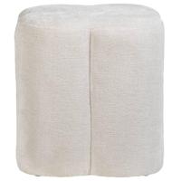 Leen Bakker - Poef Sandy - Zand - Ø38x35 Cm - Stof - Beige