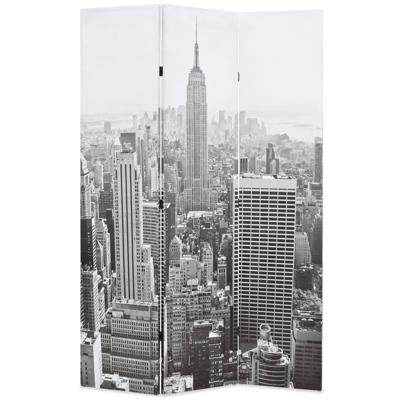Kamerscherm New York bij daglicht 120x170 cm zwart en wit