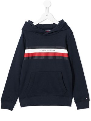 Tommy Hilfiger Junior hoodie à logo imprimé - Bleu