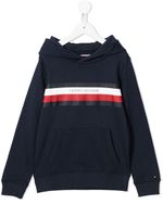Tommy Hilfiger Junior hoodie à logo imprimé - Bleu