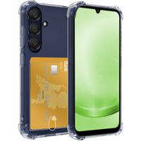 Basey Samsung Galaxy A25 Hoesje Siliconen Hoes Case Cover met Pasjeshouder - Transparant - thumbnail