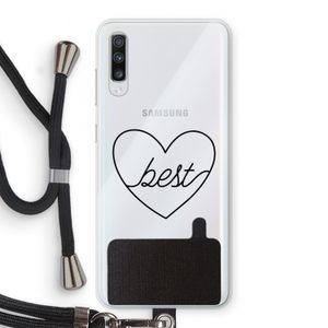 Best heart black: Samsung Galaxy A70 Transparant Hoesje met koord