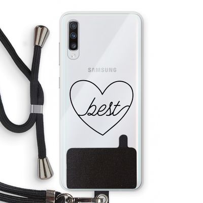 Best heart black: Samsung Galaxy A70 Transparant Hoesje met koord