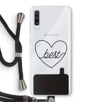 Best heart black: Samsung Galaxy A70 Transparant Hoesje met koord