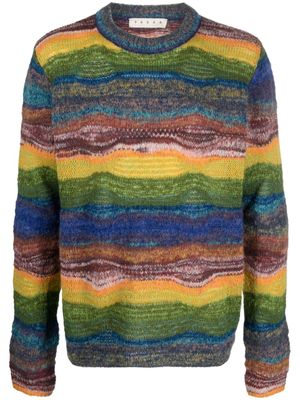 Paura pull en maille intarsia à bords nervurés - Vert