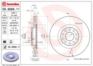 Remschijf BREMBO, Remschijftype: Binnen geventileerd, u.a. für Audi