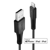 LINDY USB-kabel USB 2.0 Apple Lightning stekker, USB-A stekker 2.00 m Zwart 31292 - thumbnail