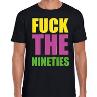 Fuck the nineties fun t-shirt zwart heren - thumbnail