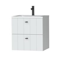 Tiger Maryport Meubelset 60 cm met 2 lades Mat wit incl Quadro wastafel Hoogglans wit - 1496008911