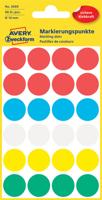 Etiket avery 3089 rond 18mm assorti 96st