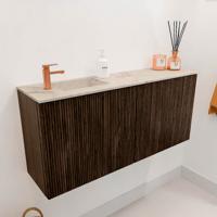 Toiletmeubel Mondiaz Joya Dlux | 90 cm | Meubelkleur Walnut | Faye wastafel Frappe Wasbak Links | 1 kraangat