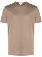 Sunspel crew-neck cotton T-shirt - Marron - thumbnail