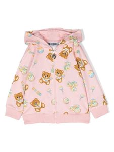 Moschino Kids hoodie à fermeture zippée - Rose