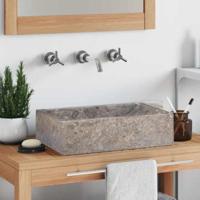 VidaXL Gootsteen 45x30x12 cm marmer hoogglans grijs