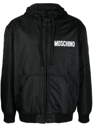 Moschino veste zippée à patch logo Teddy Bear - Noir
