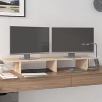 VidaXL Monitorstandaard 100x27x15 cm massief grenenhout - thumbnail