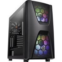 Thermaltake Commander C34 TG Midi-tower PC-behuizing, Gaming-behuizing Zwart 2 voorgeïnstalleerde LED-ventilators, 1 voorgeïnstalleerde ventilator,