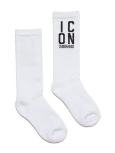 DSQUARED2 KIDS chaussettes Icon en coton mélangé - Blanc