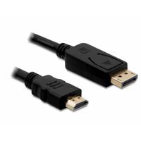 Delock 82586 DisplayPort-kabel HDMI Aansluitkabel HDMI-A-stekker, DisplayPort-stekker 1 m Zwart Verdraaid, Vergulde steekcontacten, Afgeschermd (drievoudig)