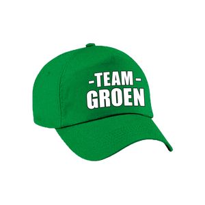 Team groen pet kinderen voor sportdag   -