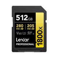 Lexar SDXC Professional 512GB BL 1800x UHS-II V60 gold