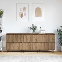Dressoirs 3 pcs artisanaal eikenkleurig 180 x 35 x 70 cm