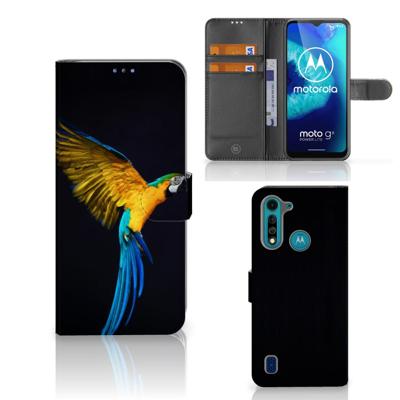 Motorola G8 Power Lite | Telefoonhoesje | Met pasjeshouder | Papegaai