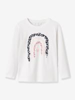 T-shirt met lange mouwen voor meisjes NMFLIRA NAME IT, boxy pasvorm wit