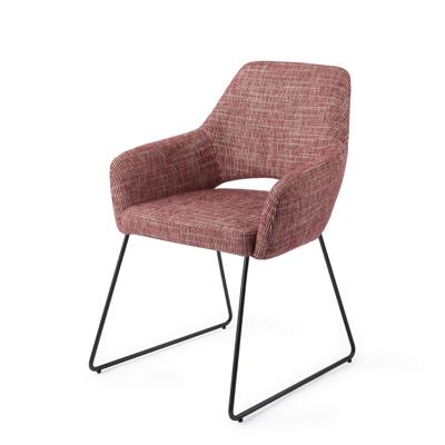Jesper Home Eetkamerstoel 'Yanai' Slide Black, kleur Berry Bars