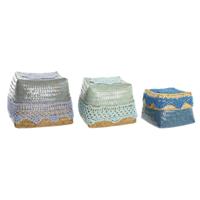 Mandenset DKD Home Decor Katoen Bamboe (22 x 27 x 27 cm)
