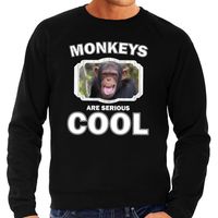 Dieren chimpansee sweater zwart heren - monkeys are cool trui - thumbnail