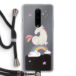Regenboog eenhoorn: OnePlus 8 Transparant Hoesje met koord