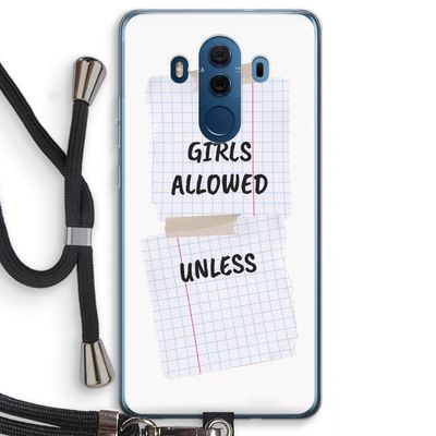No Girls Allowed Unless: Huawei Mate 10 Pro Transparant Hoesje met koord
