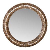 PTMD Chelsae Bronze poly round shell mirror large