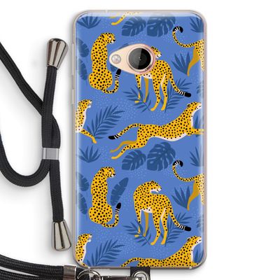 Luipaard: HTC U Play Transparant Hoesje met koord